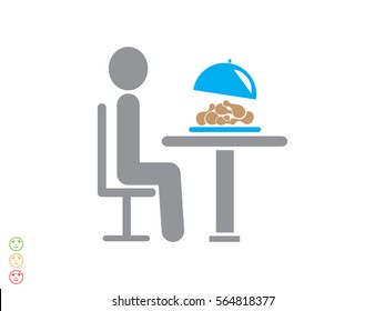 people in the dining room, icon, vector illustration eps10