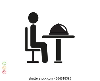 people in the dining room, icon, vector illustration eps10