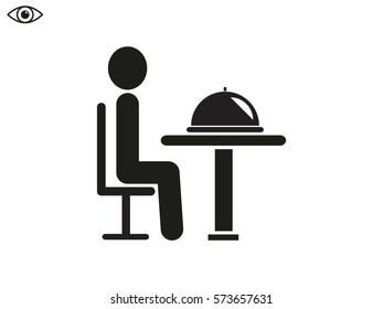 people in the dining room, icon, vector illustration eps10