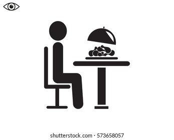 people in the dining room, icon, vector illustration eps10