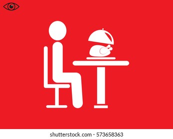 people in the dining room, icon, vector illustration eps10