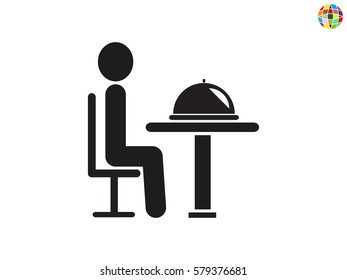 people in the dining room, icon, vector illustration eps10