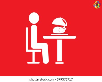 people in the dining room, icon, vector illustration eps10