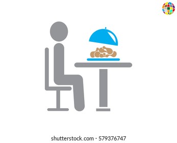 people in the dining room, icon, vector illustration eps10