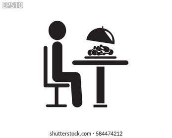 people in the dining room, icon, vector illustration eps10