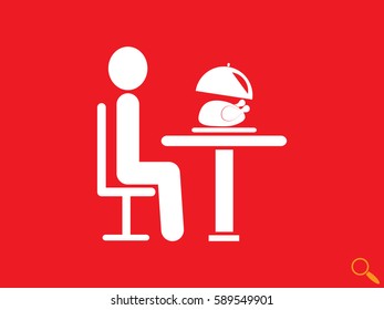 people in the dining room, icon, vector illustration eps10