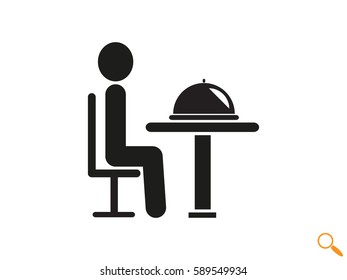 people in the dining room, icon, vector illustration eps10