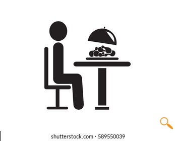 people in the dining room, icon, vector illustration eps10