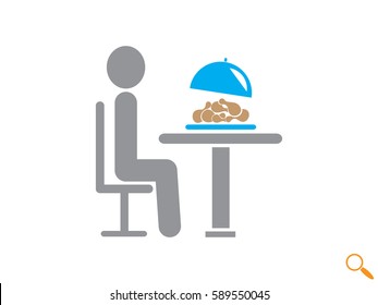 people in the dining room, icon, vector illustration eps10