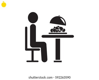 people in the dining room, icon, vector illustration eps10
