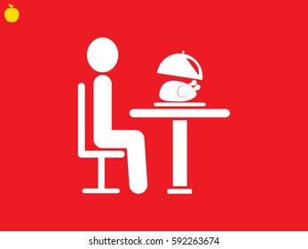 people in the dining room, icon, vector illustration eps10