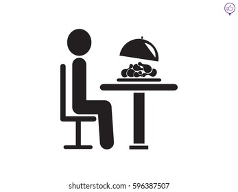 people in the dining room, icon, vector illustration eps10