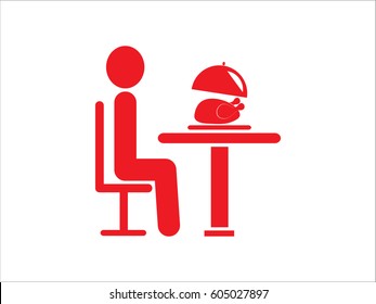 people in the dining room, icon, vector illustration eps10