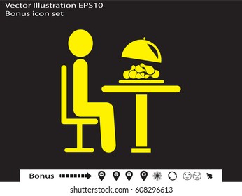 people in the dining room, icon, vector illustration eps10
