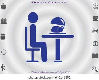 people in the dining room, icon, vector illustration eps10