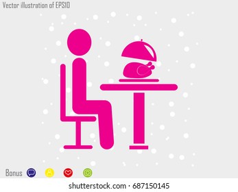 people in the dining room, icon, vector illustration eps10