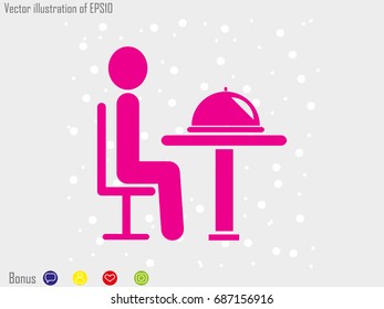 people in the dining room, icon, vector illustration eps10
