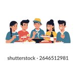 People dining table sharing meal
