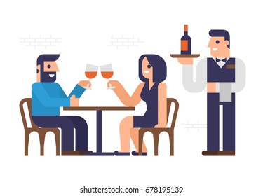 People are dinner at a  restaurant