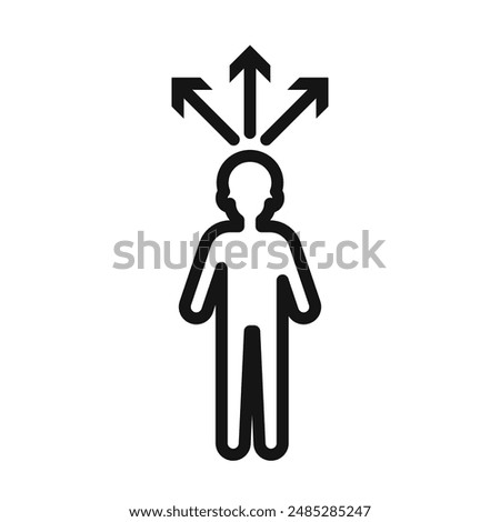 People direction icon Black line art vector