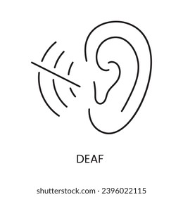 People with disabilities, hearing problems line icon vector