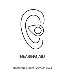 People with disabilities, hearing problems line icon vector
