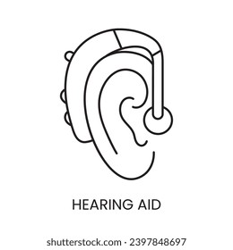 People with disabilities, hearing problems line icon vector
