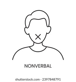 People with disabilities, Mute or nonverbal mute person deprived of oral speech, deaf mute line icon vector