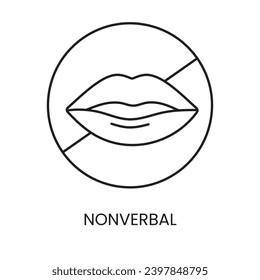 People with disabilities, Mute or nonverbal mute person deprived of oral speech, deaf mute line icon vector