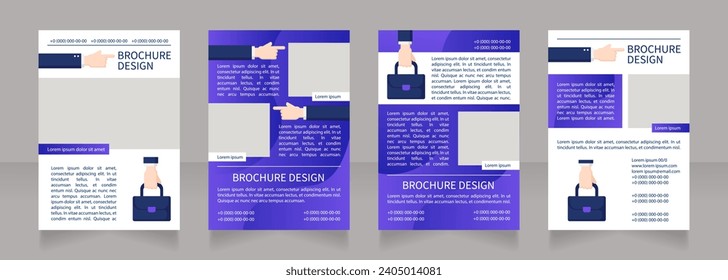 People with disabilities recruiting blank brochure layout design. Vertical poster template set with empty copy space for text. Premade corporate reports collection. Editable flyer 4 paper pages