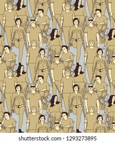 People with disabilities seamless pattern