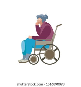 People with disabilities in the style of vector illustrations. Disabled, broken leg, people in wheelchairs, leg injury. Paralympics. People after amputation on prostheses
