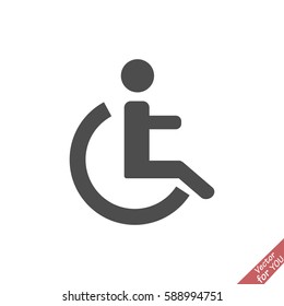 People with disability. Flat icon