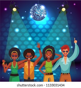 People and disco cartoons