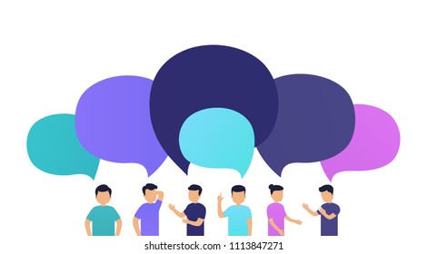 People Discuss News Each Other Exchange Stock Vector (Royalty Free ...