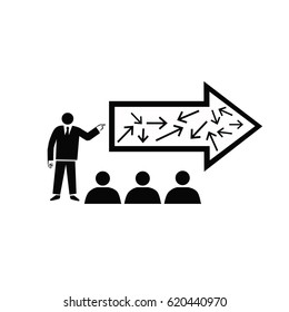People are discussing the project at an executive meeting. Moderator at the conference.