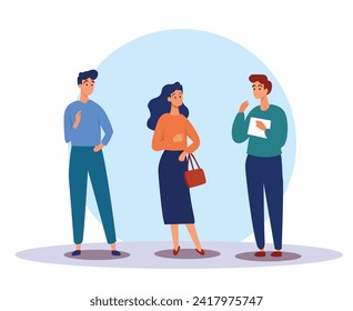 personas que discuten el tema de la ilustración de caracteres planos