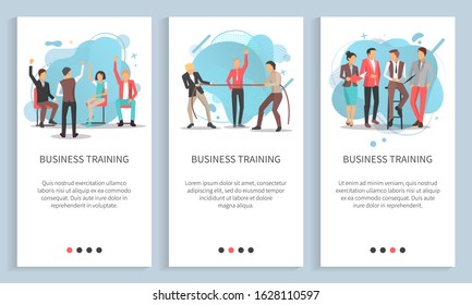 People discussing work, team cooperation, portrait view of man and woman communication, worker voting and competition, business training vector. Website or app slider, landing page flat style