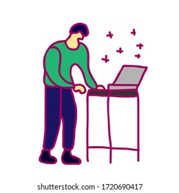 people discussion activity set design with cartoon style