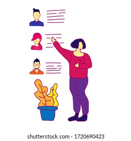 people discussion activity set design with cartoon style