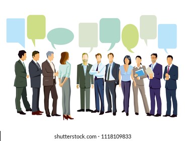 People Discussion with speech bubbles