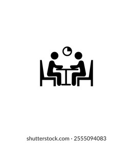 People Discussion and timer icon. Project management icon, Action Plan icon concepts