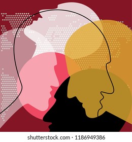 People in discussion. Vector ilustration. 