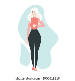 People with dislike signs. People expressing disagreement or disapproval. Female characters showing thumb down, stop, no, block hand gestures to disagree. Vector flat isolated illustration. 
