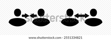 People and distance arrow vector design