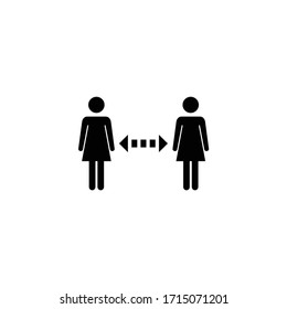 Símbolo de icono de distancia de personas, vectoriales10