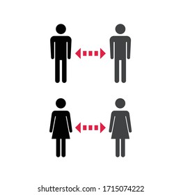 People distance icon symbol vector