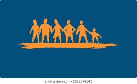 Personas con líneas distorsionadas, gente de la sombra