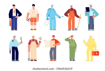 People diverse occupation. Modern business group, office worker and professionals. Friendly employee, isolated different person team utter vector set