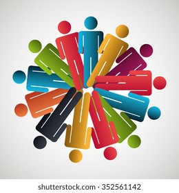 People diversity colorful icon graphic design, vector illustration eps10